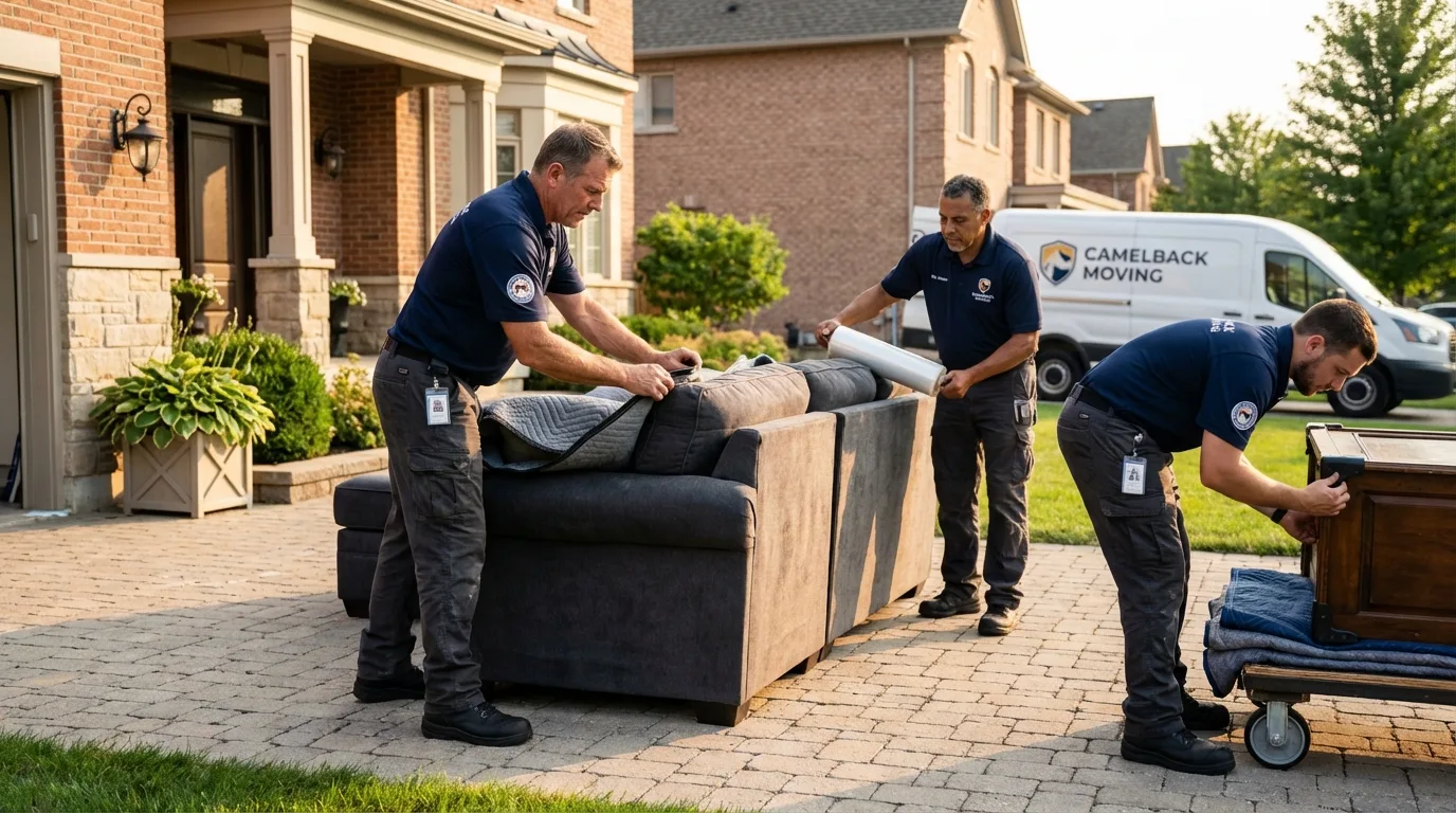 Large estate moving crew wrapping furniture in Worth, IL