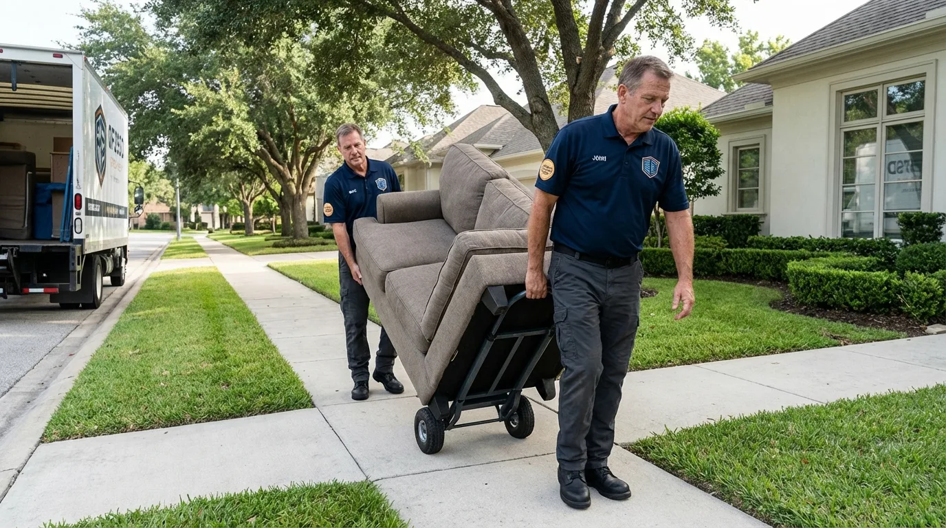 Local residential moving crew loading furniture in Worth, IL