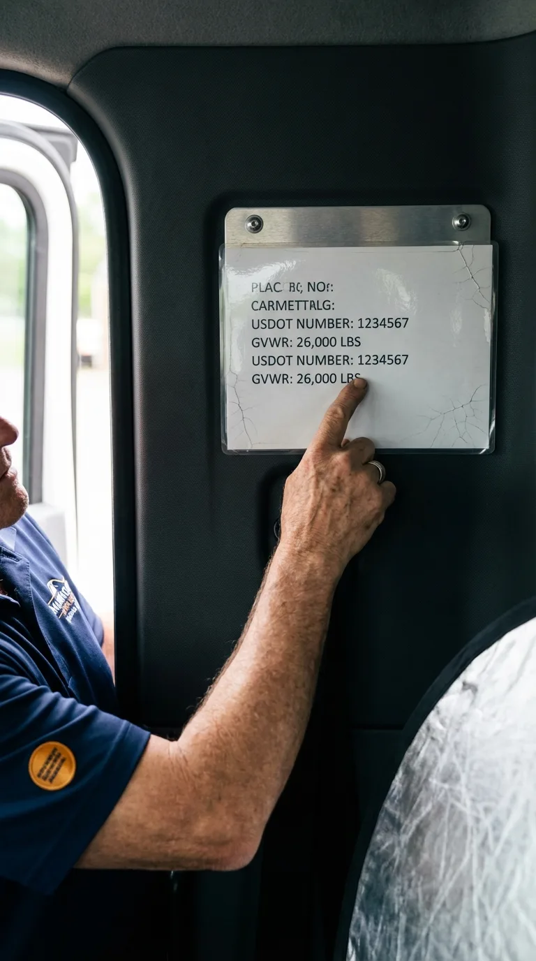 USDOT licensing placard verification in Worth